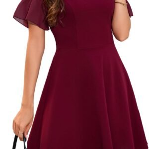 Women's Off Shoulder Cocktail Dresses Elegant Chiffon Sleeve Short Wedding Guest Graduation Homecoming Prom Party Dress