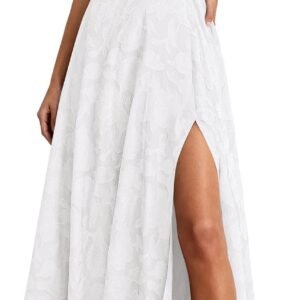 Cocktail Dresses for Women Elegant Wedding Guest Summer Formal Maxi Lace Floral Slit Prom Party Bridesmaid Dress